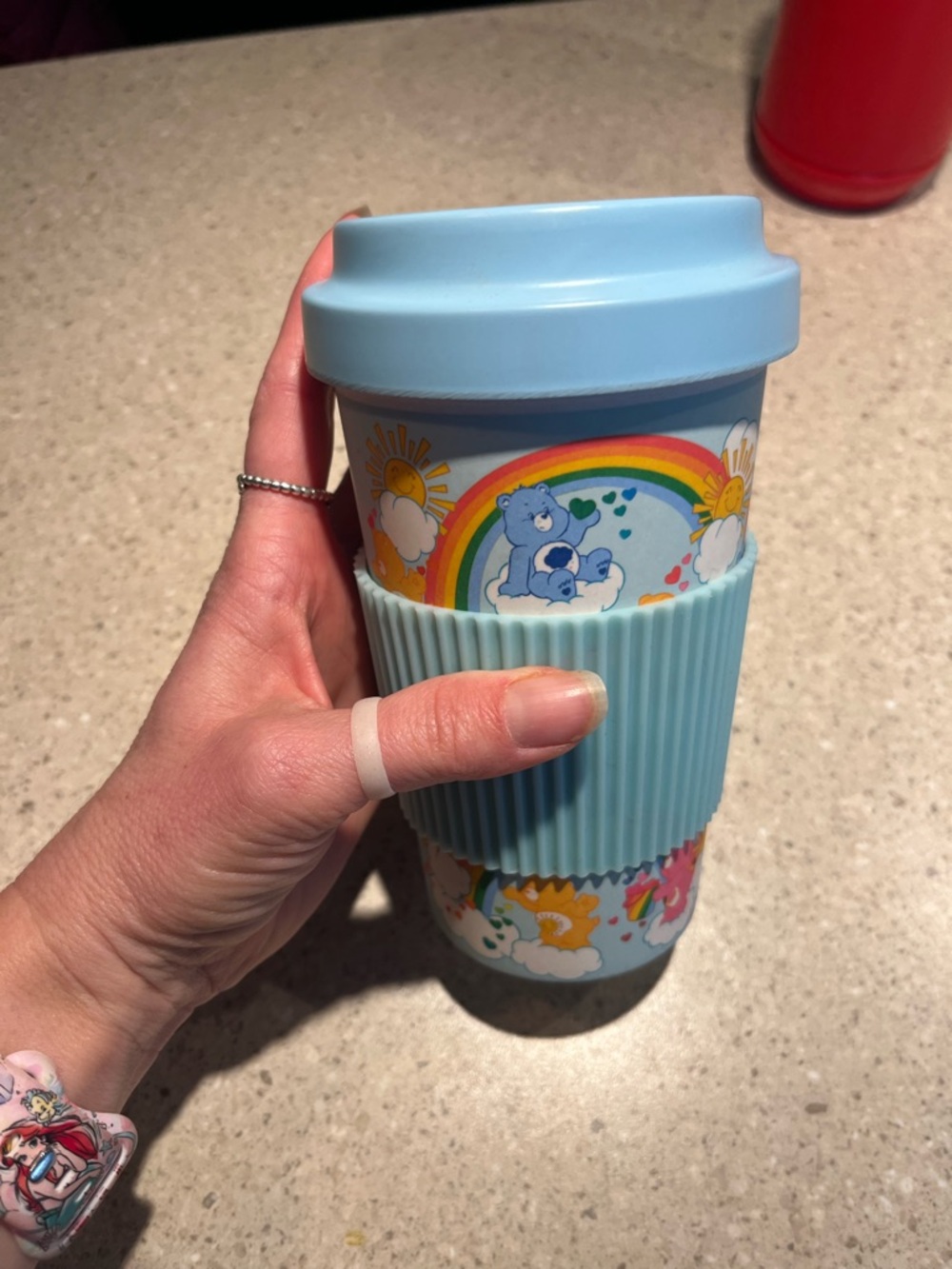Care Bears All Characters Bamboo Fiber Tumbler Cup w Silicone Sleeve Reusable